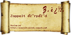 Zoppelt Árpád névjegykártya
